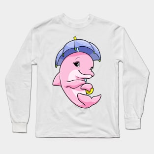 Dolphin with Umbrella Long Sleeve T-Shirt